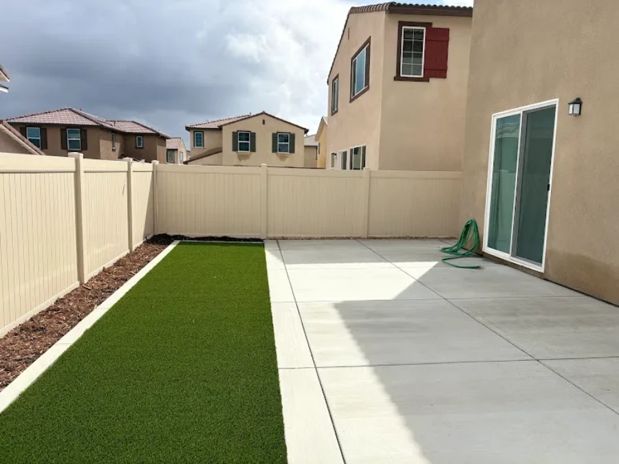 Fresh artificial turf installed by JC and Sons Landscaping